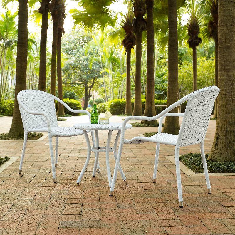 Palm Harbor 3pc Outdoor Wicker Seating Set: Resin Weave, Powder-Coated Steel - Crosley