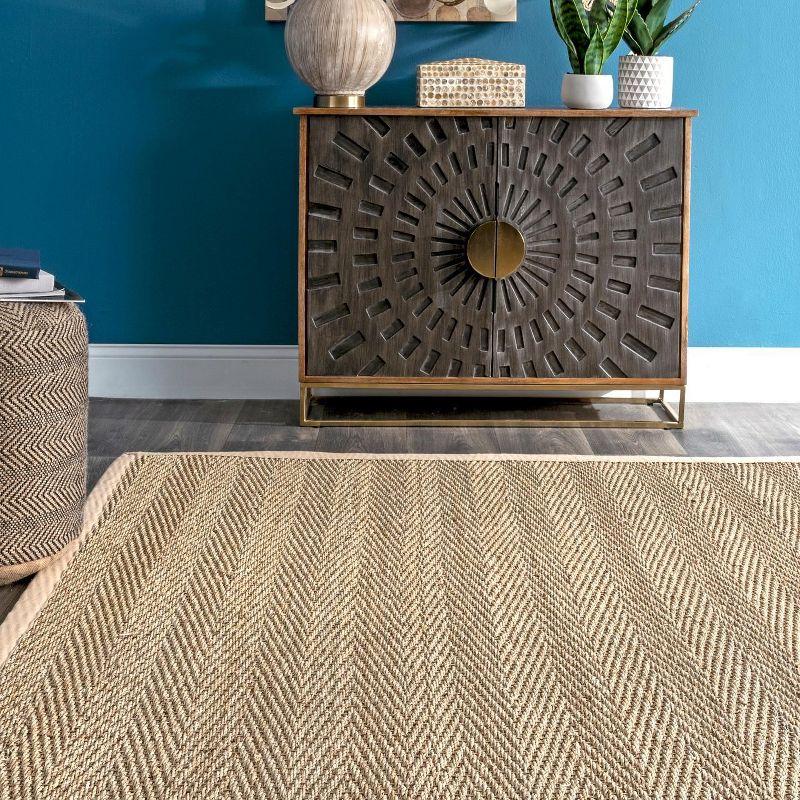 Nuloom Larnaca Seagrass Herringbone Indoor Area Rug, Oval 5' x 8'