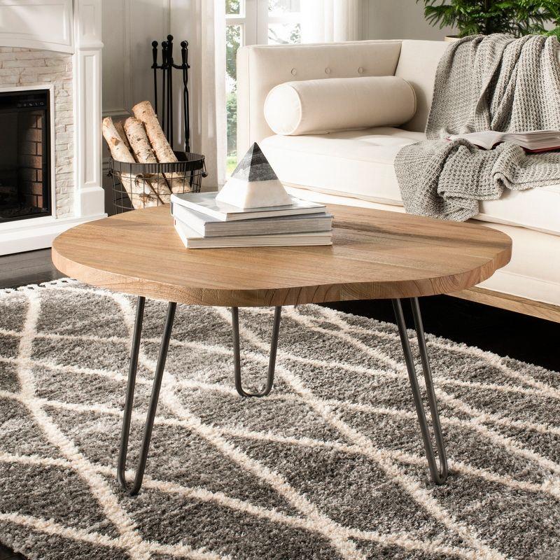 Dale Free Edge Coffee Table - Weathered Oak - Safavieh