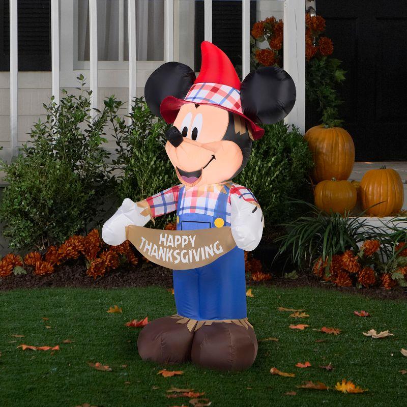 Mickey Mouse Scarecrow Inflatable with LED Lights, 3.5 ft