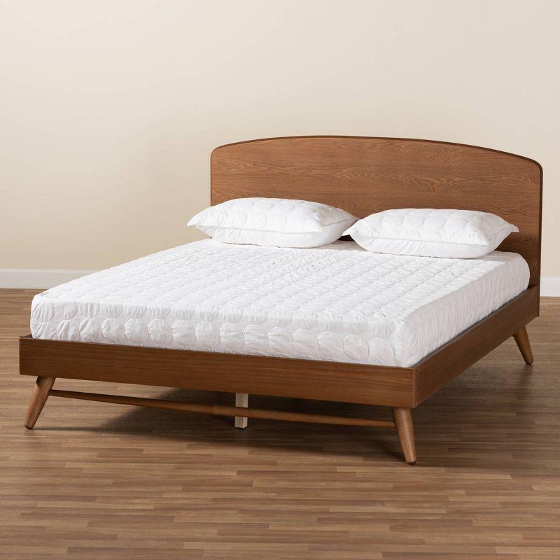 Keagan Transitional Platform Bed Brown - Baxton Studio