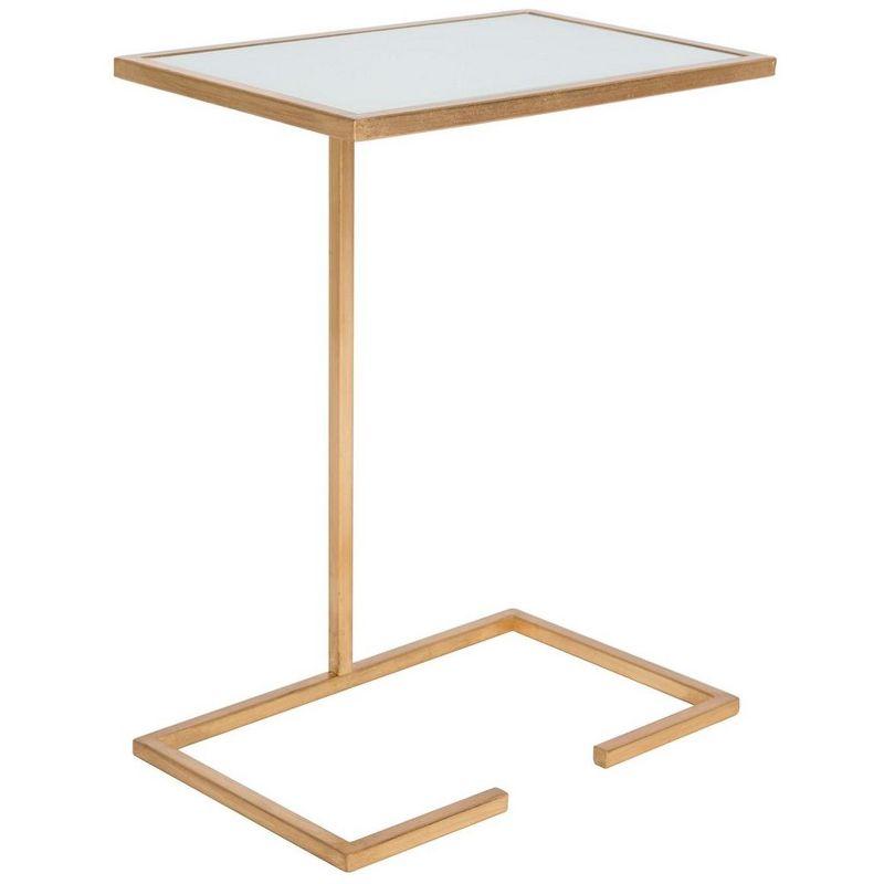 Neil Gold Leaf Accent Table - Gold/White Glass - Safavieh.