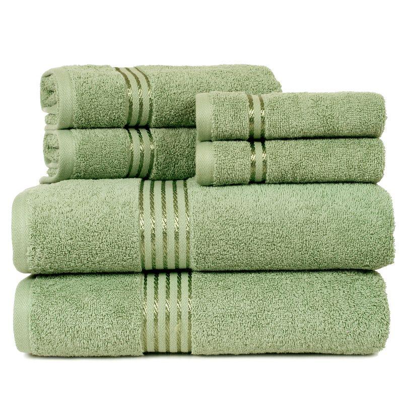 Hastings Home 100% Cotton Hotel-Style Towel Set - Green, 6 Pieces