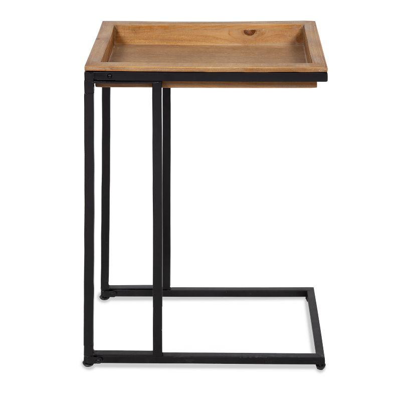 Lockridge Light Rustic Brown and Black Metal C-Table