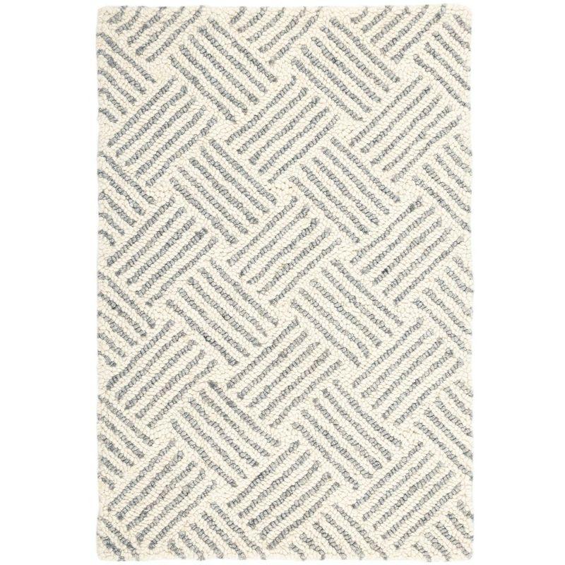 Layers Grey Hand Hooked Wool Rug
