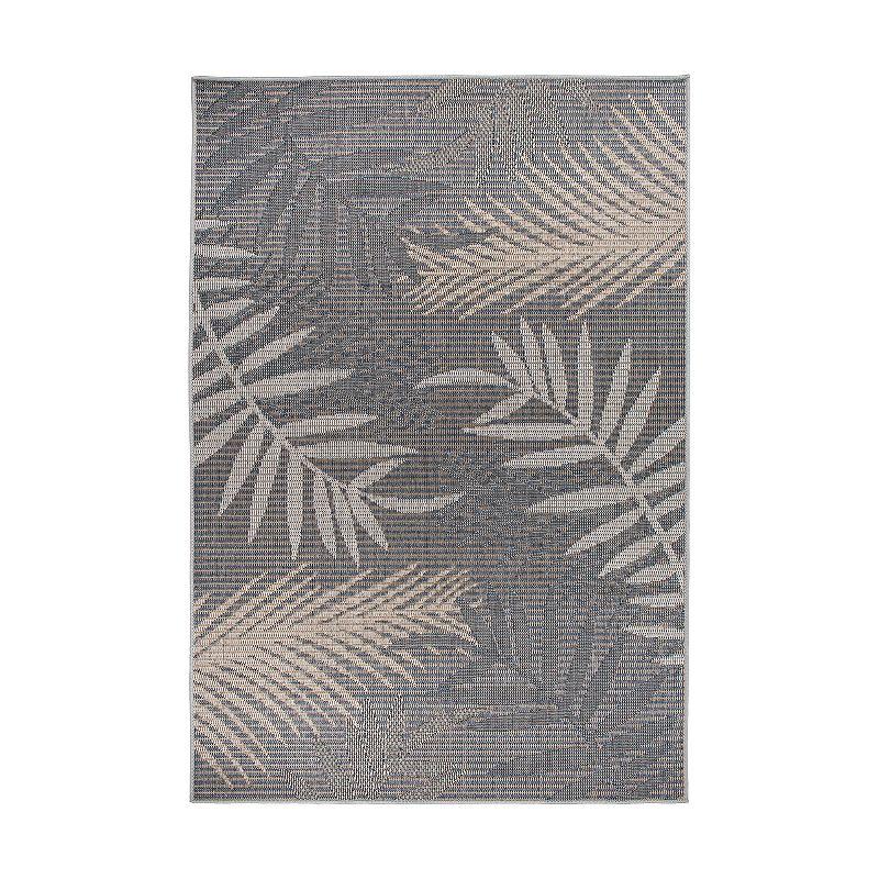 World Rug Gallery Bahama Palm Frond Indoor/Outdoor Area Rug - Gray 7'10" x 10'