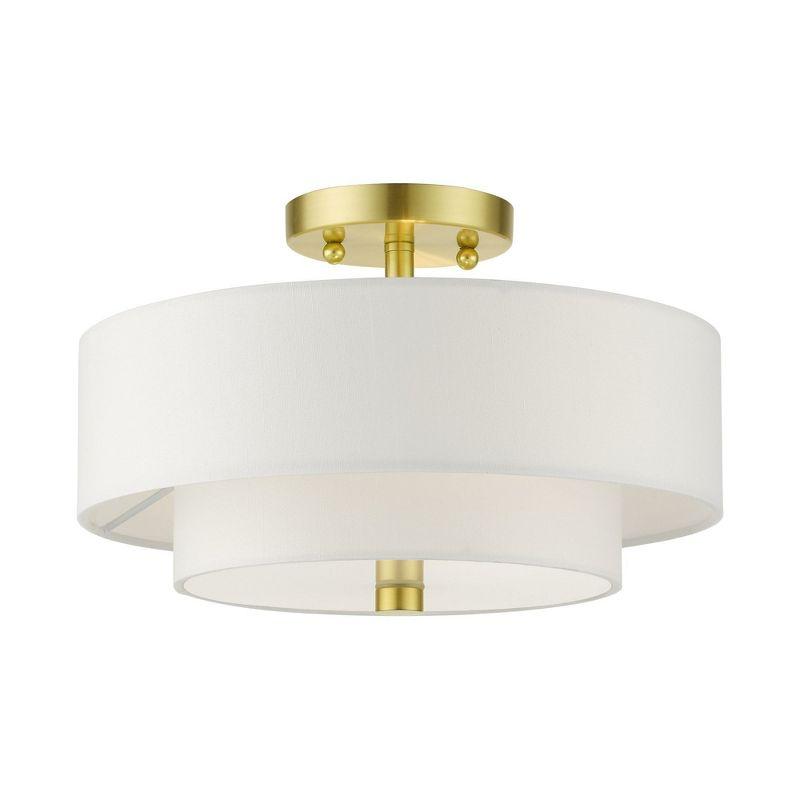 Livex Lighting Meridian 2 - Light Semi-Flush Mount in  Satin Brass