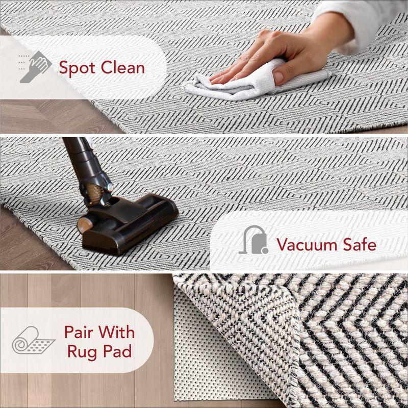 Nuloom Ago Diamond 2x6 Wool Runner Indoor Area Rug for Living Room Bedroom Dining Room Entryway Hallway Kitchen, Ivory