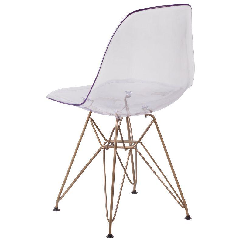 Flash Furniture Elon Series Ghost Chair with Gold Metal Base