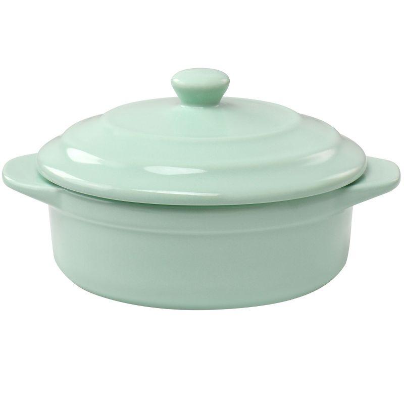 Mint Stoneware Round Mini Casserole with Lid