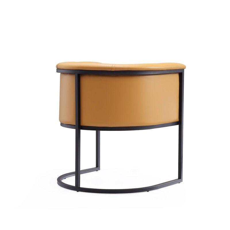 Manhattan Comfort Cosmopolitan Faux Leather Dining Chair Saddle: Upholstered, Metal Legs, No Assembly Required