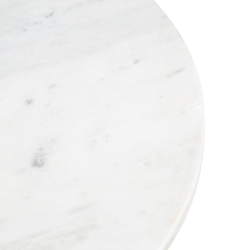 Kate and Laurel Tira Round Metal Side Table, 14x14x24, Pewter and White