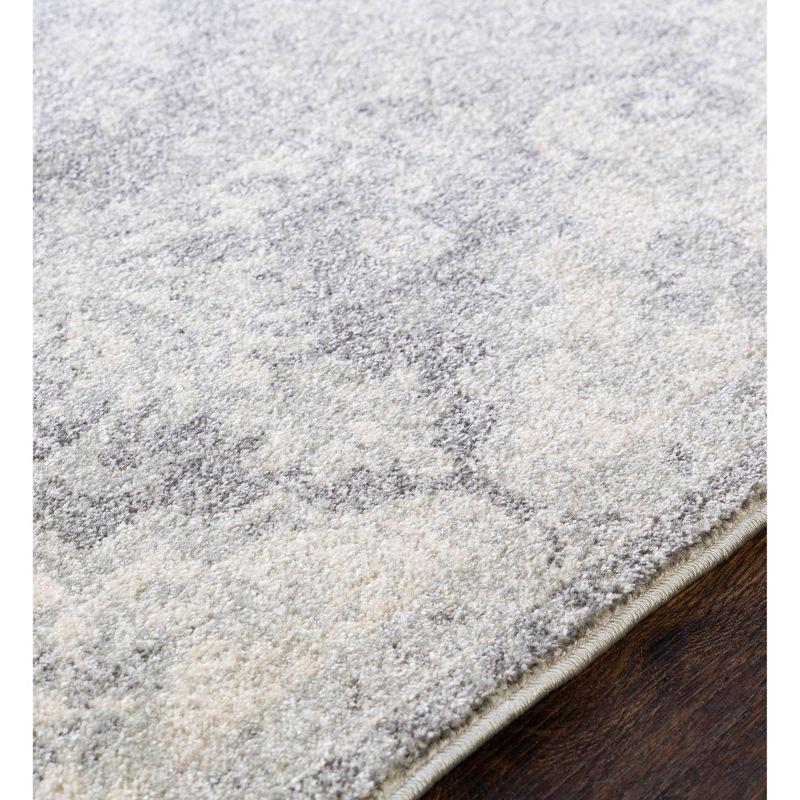 Elegant Gray 9' x 12' Easy-Care Synthetic Area Rug