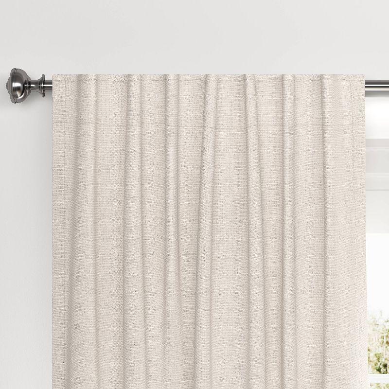 Cream Velvet Blackout Window Curtain Panel with Rod Pocket