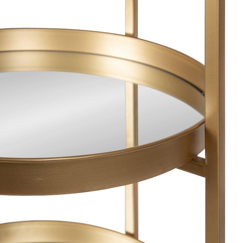 Kate and Laurel Celia Round Metal Bar Cart, 14x14x28, Gold