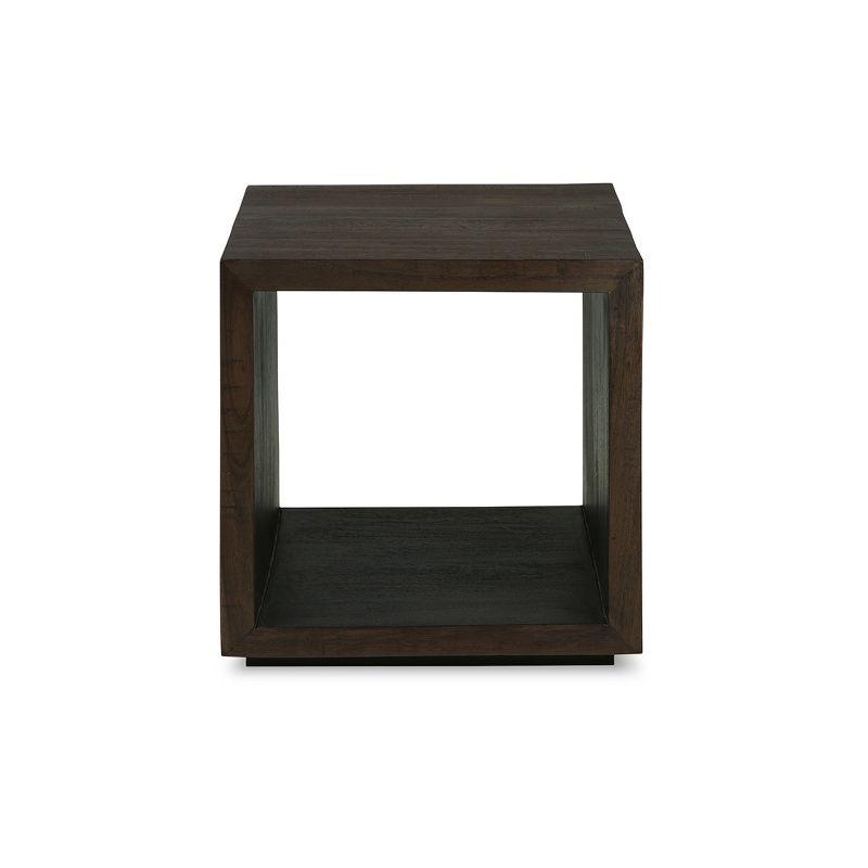 Hensington Solid Wood Block End Table with Storage