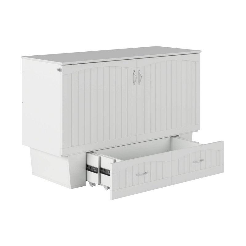 Queen Nantucket Murphy Bed Chest USB Turbo Charger White - AFI