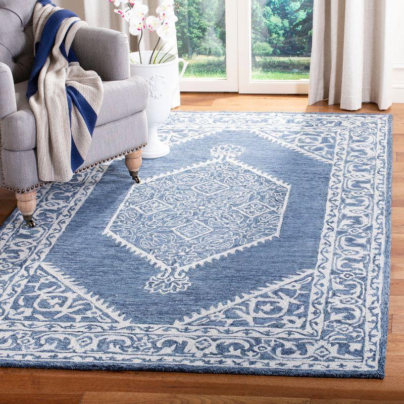 Micro-Loop MLP605 Hand Tufted Area Rug - Blue/Ivory - 4'x6' - Safavieh.