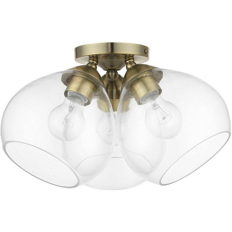 Livex Lighting Catania 3 - Light Semi-Flush Mount in  Antique Brass