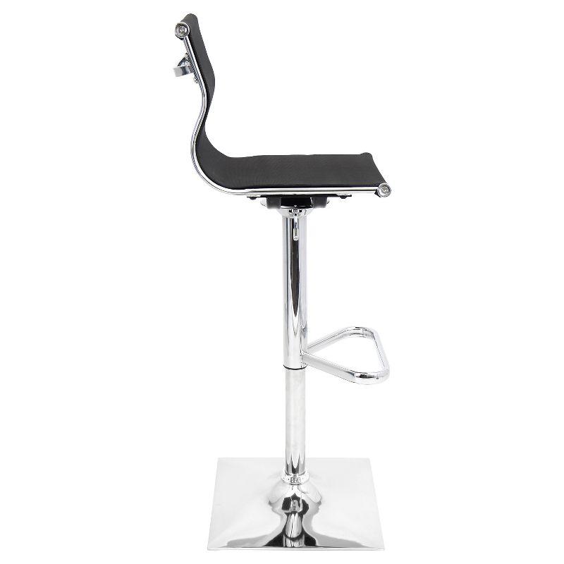 LumiSource Mirage 33.25" Barstool Metal/Black: Adjustable, Swivel, Low Back, Modern Design