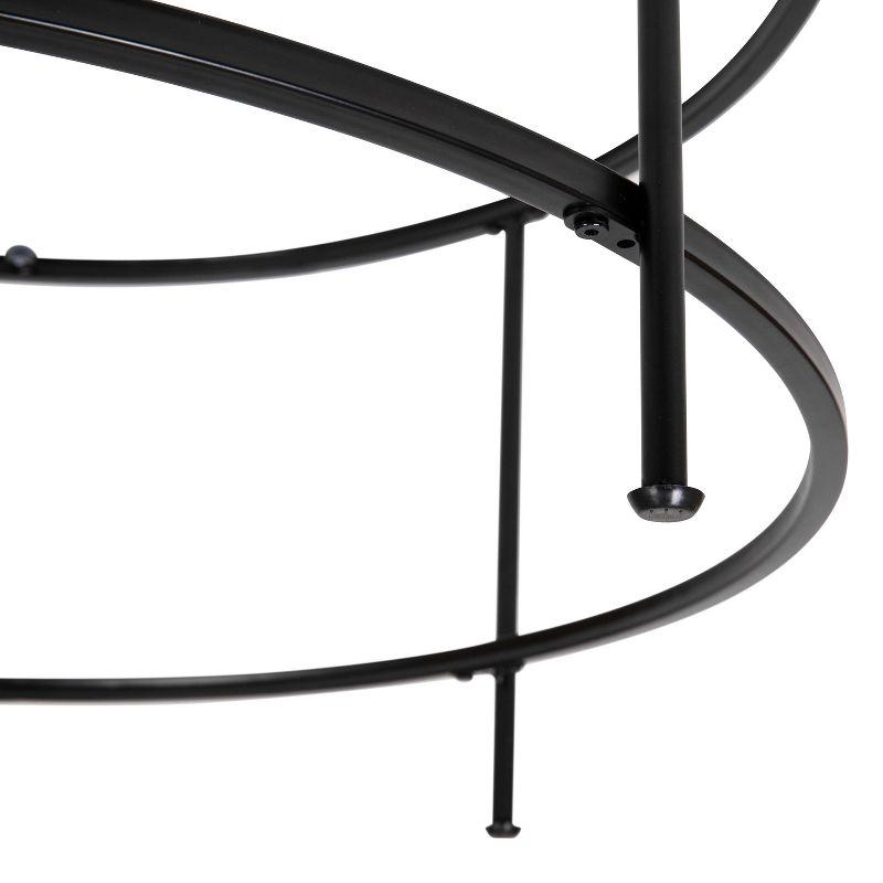 Flash Furniture Astoria Collection Round Coffee Table - Modern Clear Glass Coffee Table with Matte Black Frame