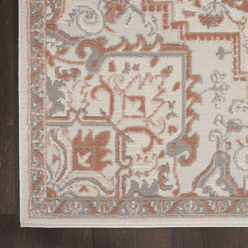 Nourison Elation Bohemian Medallion Indoor Rug Ivory Brick 7'10" x 9'10"