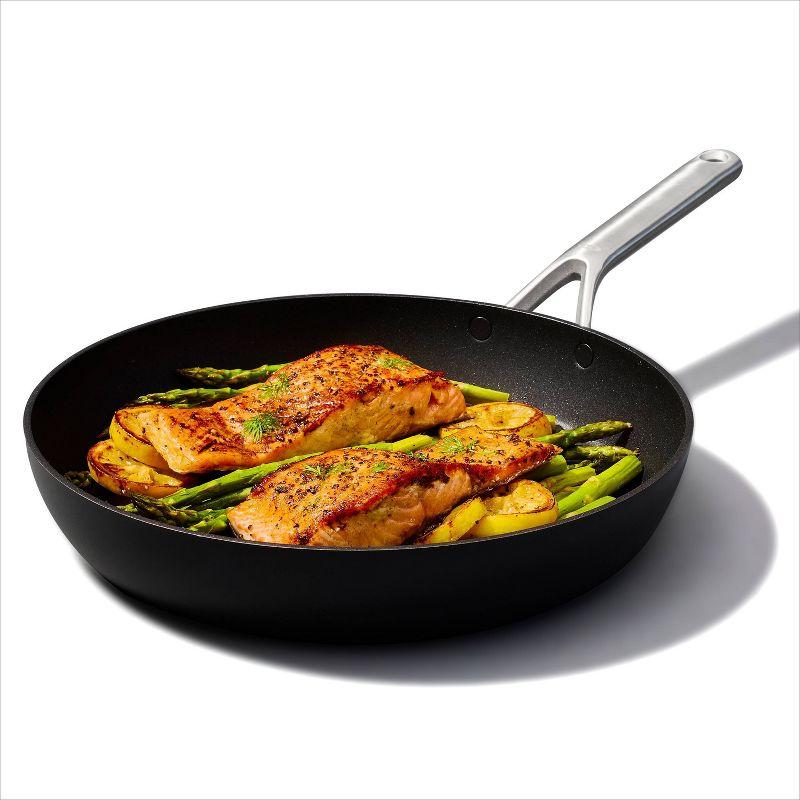 OXO 12" Ceramic Pro Non-Stick Open Frypan Gray: Dishwasher-Safe, Induction & Gas Compatible, Aluminum, 12" Diameter