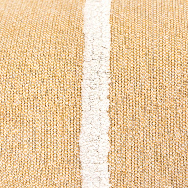 14"x26" Oversized Farmhouse Craft Lumbar Throw Pillow Yellow - Rizzy Home: Cotton Canvas, Indoor Use, Removable Cover