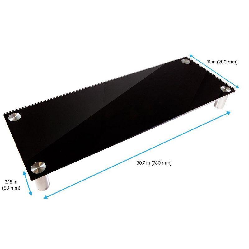 Elevate 30.8" Black Glass and Aluminum Desktop Stand