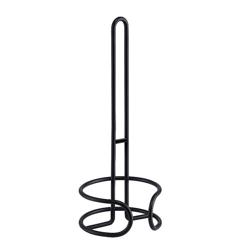 SunnyPoint Heavy Wire Gauge Spare Bathroom Toilet Tissue Paper Roll Holder Storage Stand WF-LY-WC-01BLK