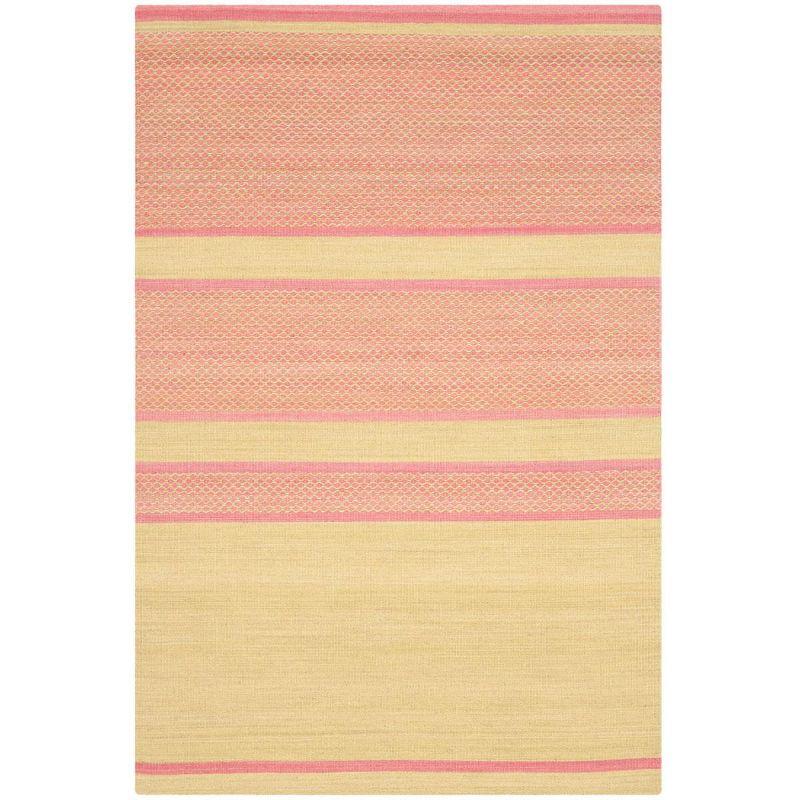 Kilim KLM952 Hand Woven Area Rug - Lime/Pink - 4'x6' - Safavieh.