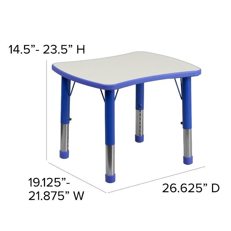 Goddard 22" x 27" Rectangular Plastic Height Adjustable Activity Table