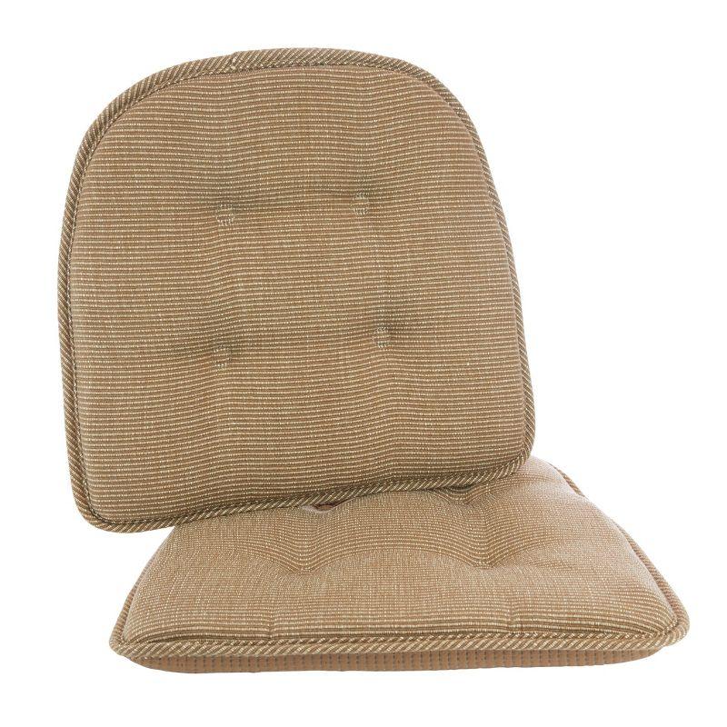 Gripper 2pc 15"x16" Non Slip Saturn Tufted Chair Cushions Tan: Indoor Rectangle Polyester Basket Weave Beige