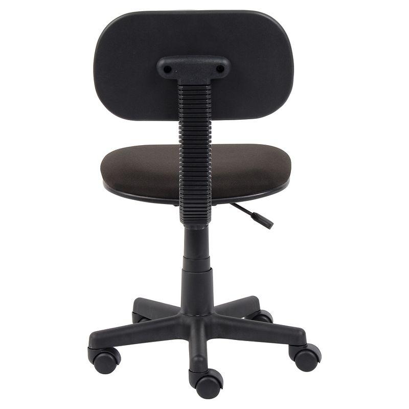 Fabric Steno Chair Black - Boss Office Products: Pneumatic Lift, Nylon Base, Swivel Casters