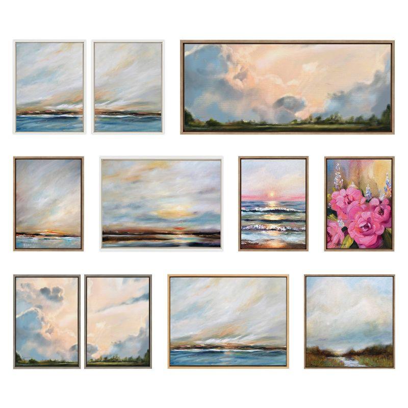 22" x 22" Sylvie Tranquility Framed Canvas by Mary Sparrow White - Kate & Laurel: Serene Nursery Art Decor