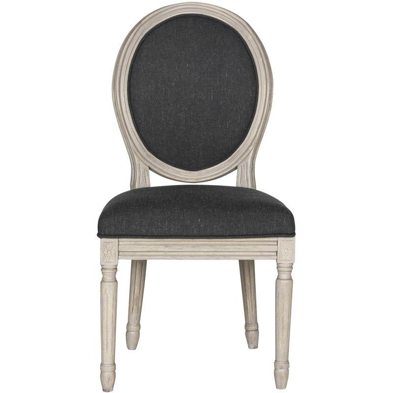 Holloway 19" H French Brasserie Oval Side Chair (Set of 2) - FOX6228 - Charcoal/Grey - Safavieh Couture
