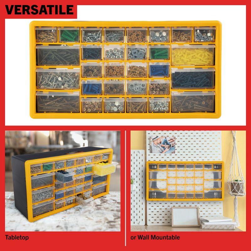 Stalwart 30-Drawer Small Part Organizer, Yellow