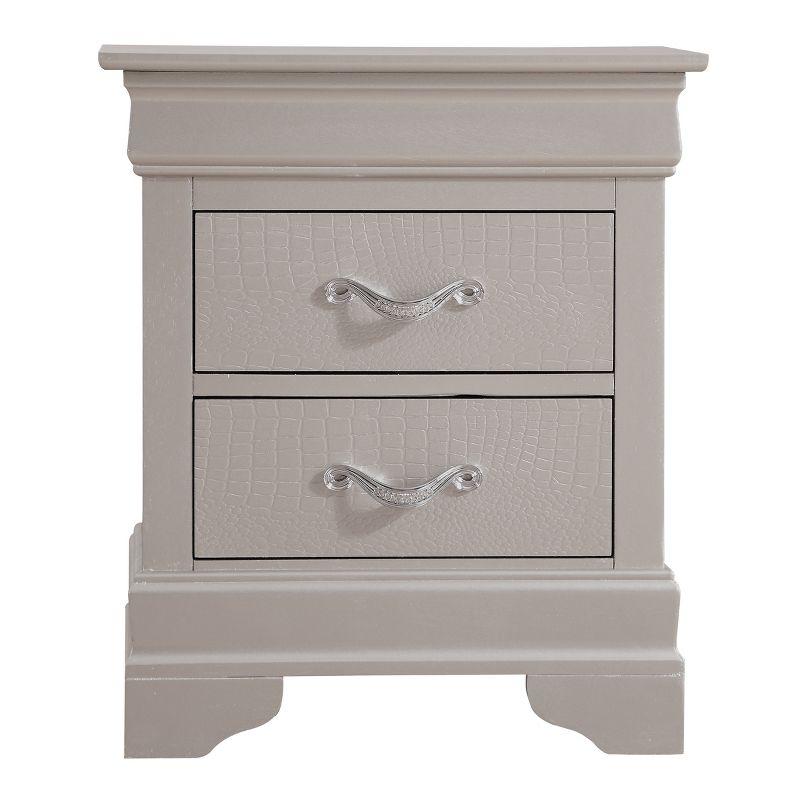 Passion Furniture Lorana 2-Drawer Champagne Nightstand (24 in. H x 21 in. W x 16 in. D)