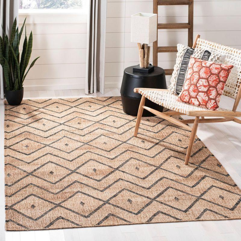 Kilim KLM750 Hand Loomed Area Rug - Natural/Charcoal - 3'x3' - Safavieh.