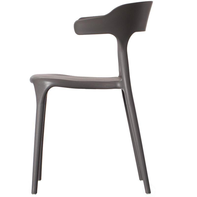 Fabulaxe Modern Plastic Outdoor Dining Chair with Open U Shaped Back