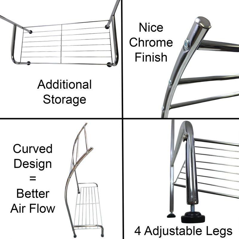 Evideco Free standing Curved 3 Tier Towels Stand with Shelf Chromed Metal & Reviews | Wayfair