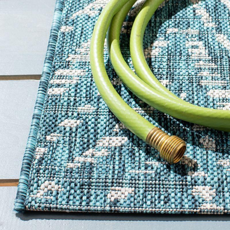 Square Easy-Care Blue Synthetic 79" Outdoor Area Rug