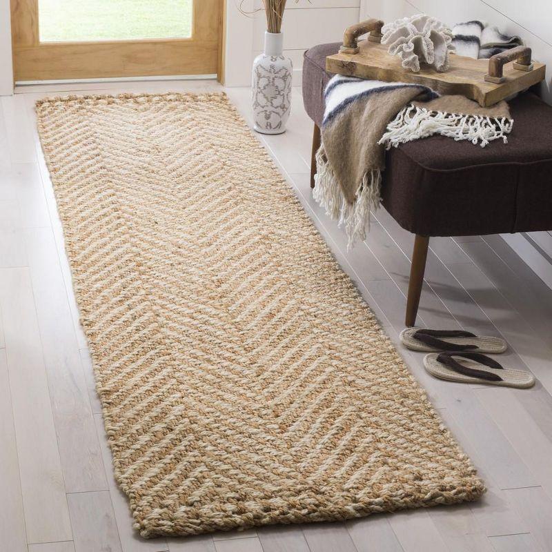 Ivory Elegance 27" Hand-Knotted Jute Runner Rug