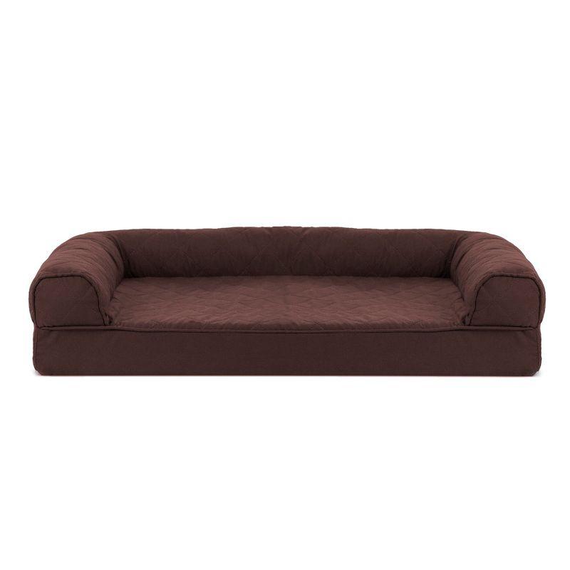 FurHaven Medium Quilted Full Support Sofa Dog Bed - Coffee