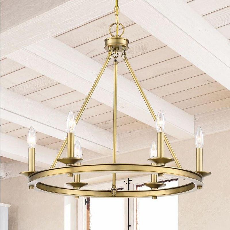 Matte Black 6-Light Metal Candle Chandelier