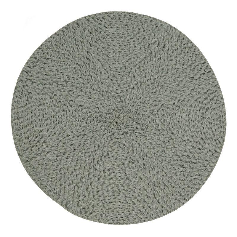 Mint Round Woven Fabric Table Mats Set of 4