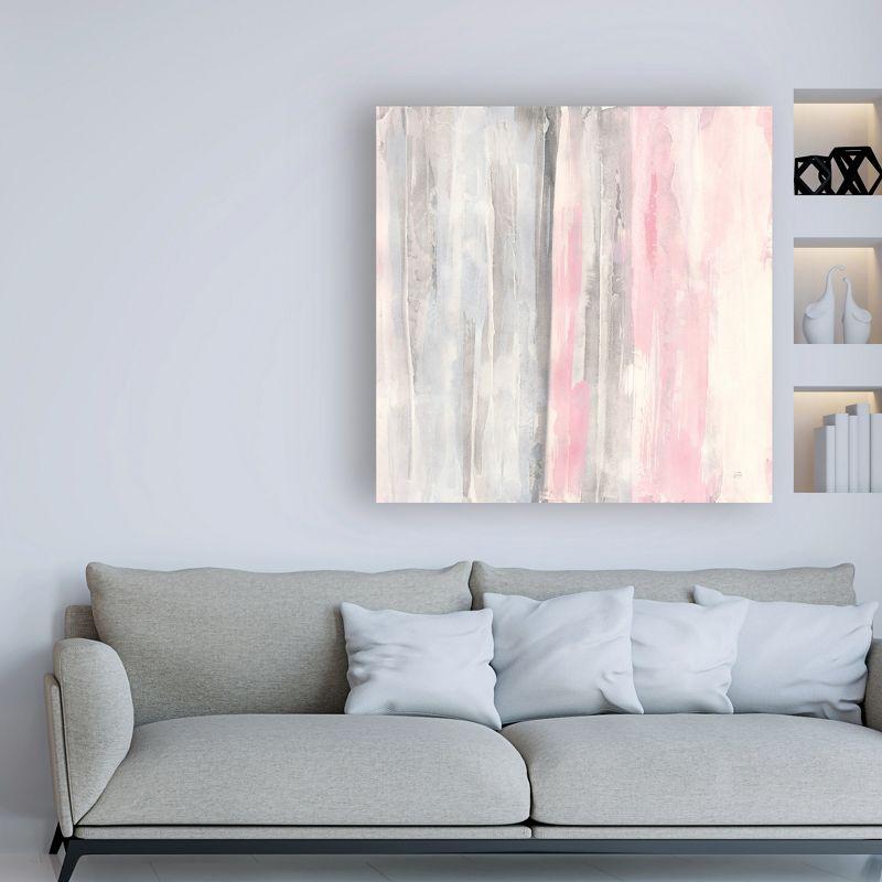 18'' x 18'' Pink and Gray Abstract Canvas Art Print