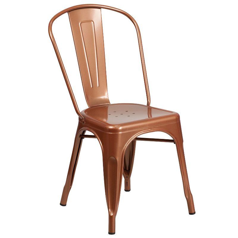 Copper Elegance Stackable Metal Indoor-Outdoor Chair