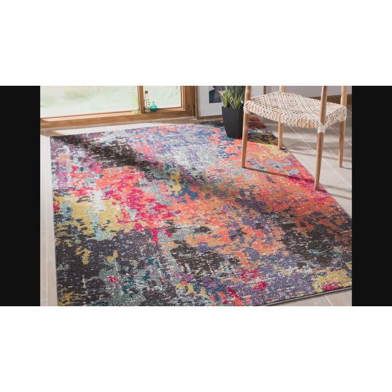 Monaco MNC266 Power Loomed Area Rug - Blue/Orange - 5'1"x7'7" - Safavieh.