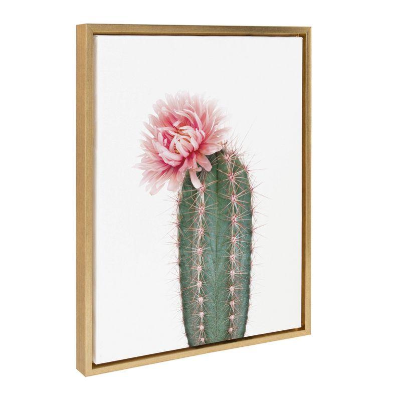 Pink Cactus Flower Framed Canvas Print, 18x24